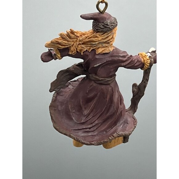 90's Vtg 2 Handcrafted Wizard & Witch Ornaments 3" Set Rodriguez & Duncan Resin - Picture 12 of 16